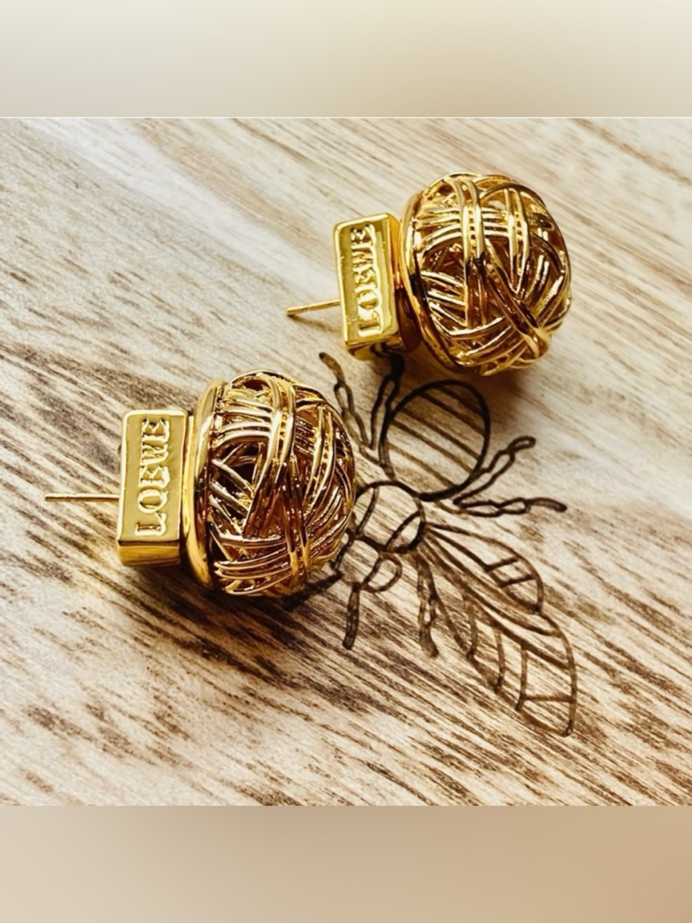 Loewe Gold and Silver Woven Earrings